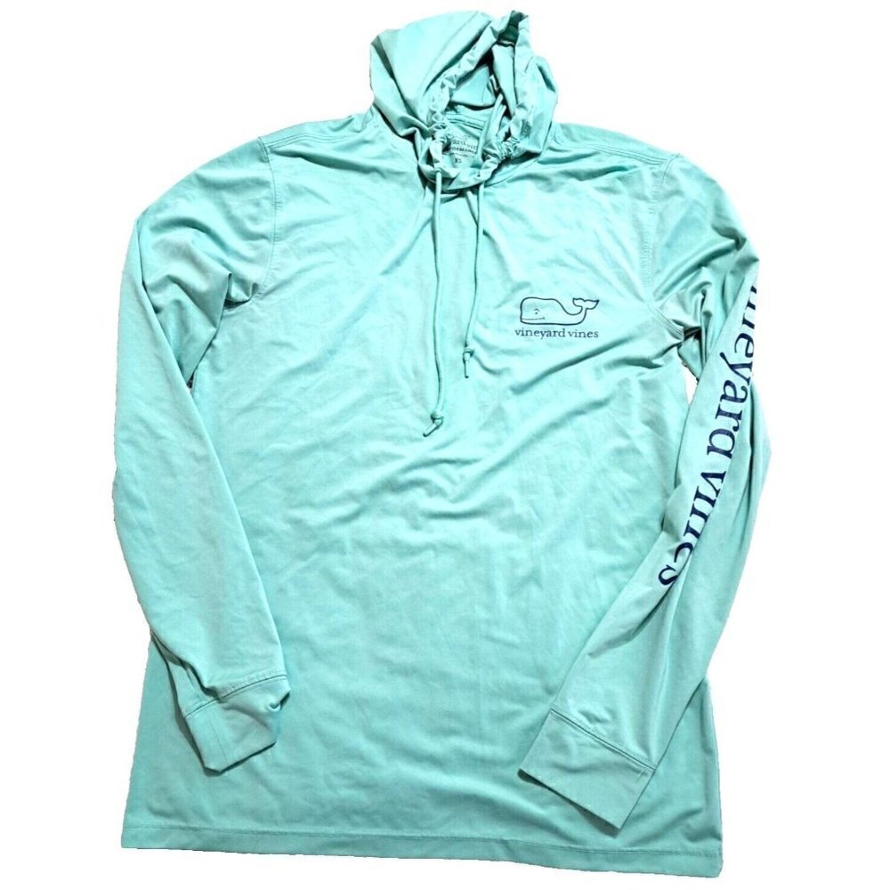Vineyard Vines Performance Men's Drawstring Hoodie XS Mint Green Long Sleeve